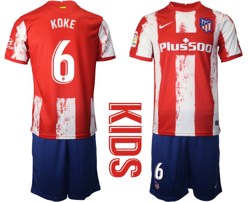 Youth 2021-2022 Club Atletico Madrid home red #6 Nike Soccer Jersey